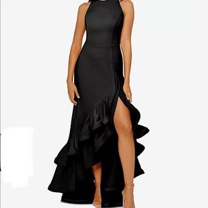 Petite Ruffled High-Low Gown